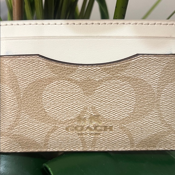 Coach Tan and Brown Card Holder EUC retail $78 - Picture 2 of 5